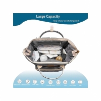 Geanta/rucsac pentru scutece, impermeabila, cu port USB, poate fi atarnata pe carucior, 42 x 32 x 15, 5 cm, gri OF008